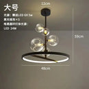 GobekUsa Black Glass Ring Pendant Light - Nordic Style LED Chandelier for Home Decor