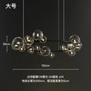 GobekUsa Black Glass Ring Pendant Light - Nordic Style LED Chandelier for Home Decor