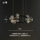 GobekUsa Black Glass Ring Pendant Light - Nordic Style LED Chandelier for Home Decor