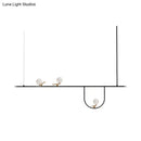 GobekUsa Modern Black Glass Sphere Island Chandelier Light Fixture with Cream Accents - Ceiling Mounted Artistic Lighting