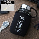 Modern black glass tea bottle kitchen travel flask with sleeve by Decorbites