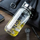 Modern black glass tea bottle kitchen travel flask with sleeve by Decorbites