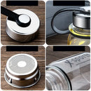 Modern black glass tea bottle kitchen travel flask with sleeve by Decorbites