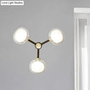 GobekUsa Modern Black and Gold Wall Sconce with Clear Glass Shade - 3-Head Bedroom Lighting