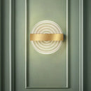 GobekUsa Modern Black/Gold Acrylic Circle LED Wall Sconce for Living Room