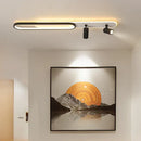 GobekUsa Acrylic LED Chandelier with Spotlights, Black/Gold, Living Room Bedroom Lighting