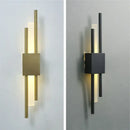 GobekUsa Black & Gold Acrylic Pipe Wall Lamp, Modern LED Room Decor Sconce
