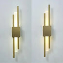 GobekUsa Black & Gold Acrylic Pipe Wall Lamp, Modern LED Room Decor Sconce