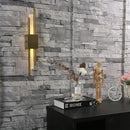 GobekUsa Black & Gold Acrylic Pipe Wall Lamp, Modern LED Room Decor Sconce