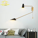 GobekUsa Adjustable Double Head LED Wall Lamp with Pull Switch