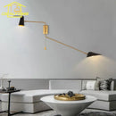 GobekUsa Adjustable Double Head LED Wall Lamp with Pull Switch