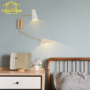 GobekUsa Adjustable Double Head LED Wall Lamp with Pull Switch