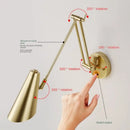GobekUsa Adjustable Swing Arm LED Wall Lamp Touch Sensor Sconce Lights