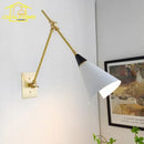 GobekUsa Athena Black/Gold Lustre LED Swing Arm Wall Lamp - E27 Kitchen Island Sofas Cafe