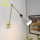 GobekUsa Athena Black/Gold Lustre LED Swing Arm Wall Lamp - E27 Kitchen Island Sofas Cafe