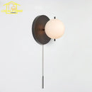 GobekUsa Black/Gold Ball Wall Lamp - Minimalist Iron Art Decor for Bedroom & Cafe