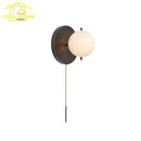GobekUsa Black/Gold Ball Wall Lamp - Minimalist Iron Art Decor for Bedroom & Cafe