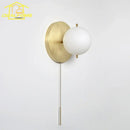 GobekUsa Black/Gold Ball Wall Lamp - Minimalist Iron Art Decor for Bedroom & Cafe