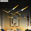 GobekUsa Modern Island Pendant Lamp with Metallic Shade in Bias Cut Tube Design, 2 Heads