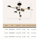 GobekUsa Black Branch LED Chandelier: Modern Nordic Design for Living Room, Bedroom, Dining Room