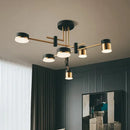 GobekUsa Black Branch LED Chandelier: Modern Nordic Design for Living Room, Bedroom, Dining Room