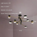 GobekUsa Black Branch LED Chandelier: Modern Nordic Design for Living Room, Bedroom, Dining Room