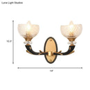 GobekUsa Modern 2-Light Metal Black Sconce with Clear Prismatic Glass Shade - Wall Mounted