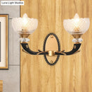 GobekUsa Modern 2-Light Metal Black Sconce with Clear Prismatic Glass Shade - Wall Mounted