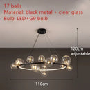 GobekUsa Branching Bubbles Chandelier in Black and Gold for Modern Dining Room