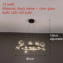 GobekUsa Branching Bubbles Chandelier in Black and Gold for Modern Dining Room