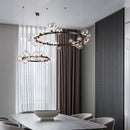 GobekUsa Branching Bubbles Chandelier in Black and Gold for Modern Dining Room
