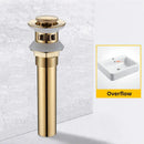 Modern black & gold brass basin sink pop up drain bathroom stopper by Decorbites