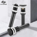 Modern black & gold brass basin sink pop up drain bathroom stopper by Decorbites