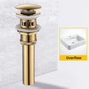 Modern black & gold brass basin sink pop up drain bathroom stopper by Decorbites