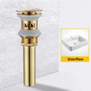 Modern black & gold brass basin sink pop up drain bathroom stopper by Decorbites