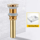 Modern black & gold brass basin sink pop up drain bathroom stopper by Decorbites
