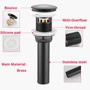 Modern black & gold brass basin sink pop up drain bathroom stopper by Decorbites