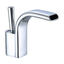GobekUsa Black Brass Waterfall Basin Faucet, Single Hole Hot Cold Sink Mixer Tap