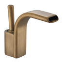 GobekUsa Black Brass Waterfall Basin Faucet, Single Hole Hot Cold Sink Mixer Tap