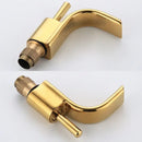 GobekUsa Black Brass Waterfall Basin Faucet, Single Hole Hot Cold Sink Mixer Tap