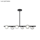 GobekUsa Modern Bubble Clear Glass Island Ceiling Light - 5/6 Lights Black/Gold Finish - Dining Room Pendant Fixture
