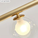 GobekUsa Modern Bubble Clear Glass Island Ceiling Light - 5/6 Lights Black/Gold Finish - Dining Room Pendant Fixture