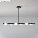 GobekUsa Modern Bubble Clear Glass Island Ceiling Light - 5/6 Lights Black/Gold Finish - Dining Room Pendant Fixture