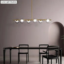 GobekUsa Modern Bubble Clear Glass Island Ceiling Light - 5/6 Lights Black/Gold Finish - Dining Room Pendant Fixture