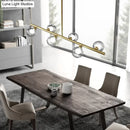 GobekUsa Modern Bubble Clear Glass Island Ceiling Light - 5/6 Lights Black/Gold Finish - Dining Room Pendant Fixture