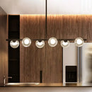 GobekUsa Modern Bubble Clear Glass Island Ceiling Light - 5/6 Lights Black/Gold Finish - Dining Room Pendant Fixture