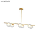 GobekUsa Modern Bubble Clear Glass Island Ceiling Light - 5/6 Lights Black/Gold Finish - Dining Room Pendant Fixture