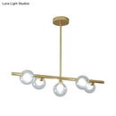 GobekUsa Modern Bubble Clear Glass Island Ceiling Light - 5/6 Lights Black/Gold Finish - Dining Room Pendant Fixture