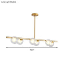 GobekUsa Modern Bubble Clear Glass Island Ceiling Light - 5/6 Lights Black/Gold Finish - Dining Room Pendant Fixture