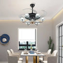 Modern black & gold chandelier ceiling fan with remote bedroom light by Decorbites